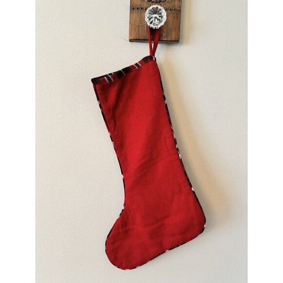 NWT Isaac Mizrahi Red Christmas Stocking White Polar Bear 22" Wool Blend - Picture 4 of 6